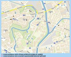 mapa - budovy PF UP Olomouc